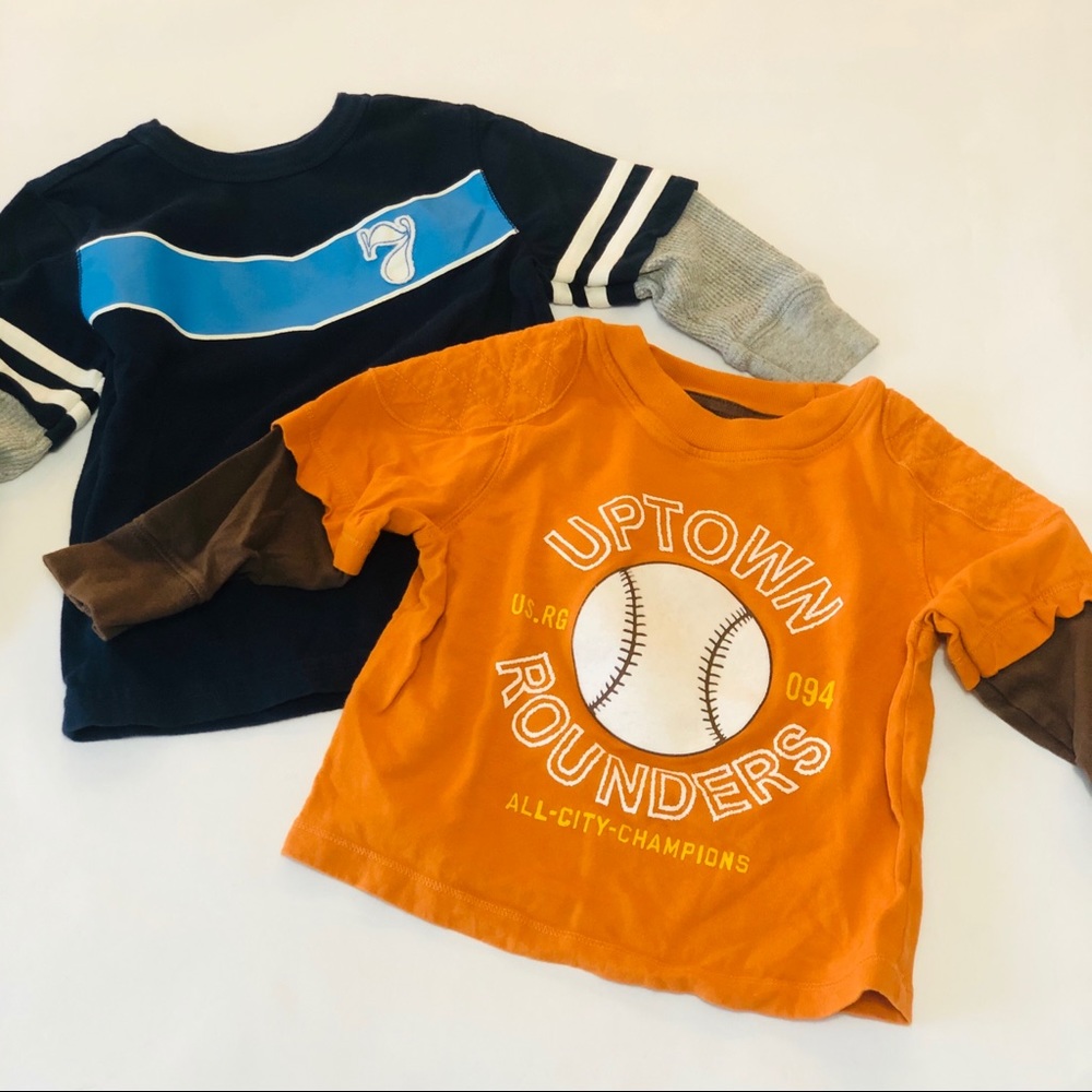 Old Navy Long Sleeve Graphic Tee Bundle - Boys 18-24 months